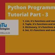 Python Programming Tutorial Part 3 Data Structures List Tuple Set Dictionary