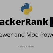 Power And Mod Power HackerRank Solution