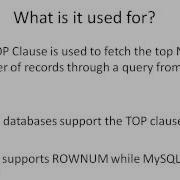 SQL Tutorial 24 The TOP And LIMIT Clauses