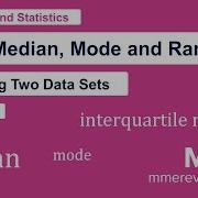 Statistics Mean Median Mode And Range Comparing Data Sets