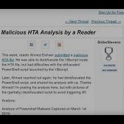 Analysis Of Malicious Obfuscated HTA And Powershell