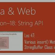 String API In Java 47 Various Insert Methods Of The StringBuffer Class In Java