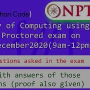 34 Questions Asked In Joy Of Computing Using Python Proctored Exam On 19th December 2020 Ans Given