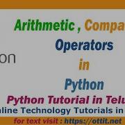 Python Arithmetic Operators Comparison Operators Python Tutorial For Beginners In Telugu Part 5