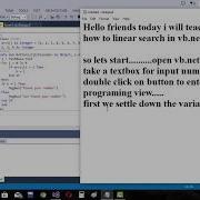 HOW TO LINEAR SEARCH IN VB NET