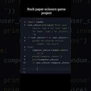 Rock Paper Scissors Game Project Python Coding Python