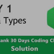 Day 1 Data Types