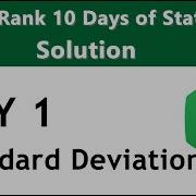 Day 1 Standard Deviation Solution Of 10 Days Of Statistics