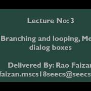 Visual Basic Tutorial Branching Looping Menu Dialog Boxes Lecture 3