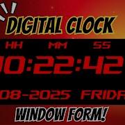 Digital Clock With Date Day Display Using Windows Forms C Full UI Design