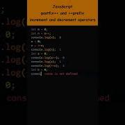JavaScript Postfix And Prefix Increment And Decrement Operators