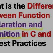 What Is The Difference Between Function Declaration And Definition In C And C Robotics ML
