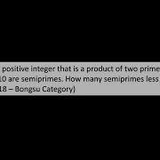 Counting Semiprimes OMK 2018 Bongsu Category