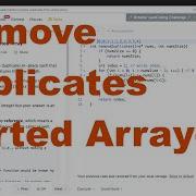 Leetcode 26 Remove Duplicates From Sorted Array In C