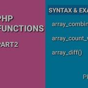 Php Array Functions Part2 Php Tamil