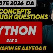 Python For GATE 2026 DA Day 2 Concepts Through Questions Most Expected Questions