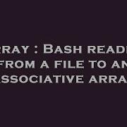 Array Bash Reading From A File To An Associative Array