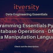 Programming Essentials Python Database Operations DML Data Manipulation Language