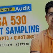 SA 530 Audit Sampling Revision CA Inter Audit CA Shubham Keswani AIR 8