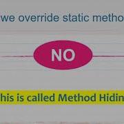 Can We Override Static Methods Method Hiding ह द 100 Asked Java Tricky Interview Q