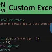 Python Tutorial 39 Custom Exceptions In Python Programming