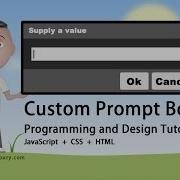 Custom Prompt Box Programming JavaScript CSS HTML Tutorial