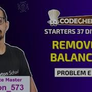 Remove Balance Codechef Starters 37 Div2 Problem E