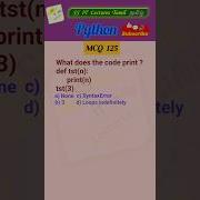 Python MCQ 125 Function Test Your Skills Python Pythonprogramming Pythoninterview Shorts Trending