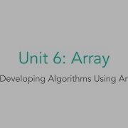 AP CSA 6 4 Developing Algorithms Using Arrays