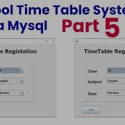School Time Table System Java Mysql Part 5