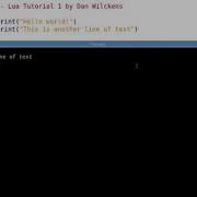 Lua Tutorial 1 Print Basic Input