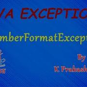NumberFormatException EXCEPTIONS LIST IN JAVA