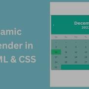 Create A Dynamic Calendar In HTML CSS JavaScript Calendar In HTML And CSS Kodeology