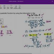 Writing Quadratic Equations From A Table