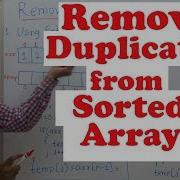 Remove Duplicates From Sorted Array