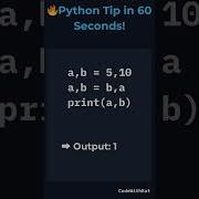Only 1 Line To Swap Variables In Python Pythonshorts Codingtips Oneliner Beginners Easy
