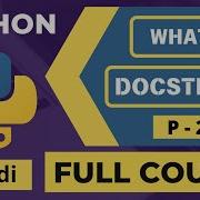 29 What Is A Docstring In Python Documentation String Explained Python Hindi Tutorial 2025