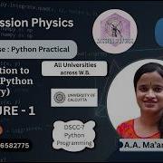 Introduction To Scientific Python SciPy LECTURE 1 CUPLP4 CCF 2026
