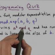 Modular Exponentiation Quiz Applied Cryptography