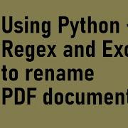 PYTHON Renaming PDFs Using An Excel File And Splitting PDF Pages