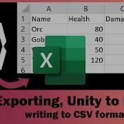Экспорт данных в Unity для открытия в Excel в виде электронной таблицы написание в формате CSV