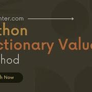 Python Dictionary Values Method