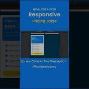 Responsive Pricing Table Design Tutorial With HTML CSS SCSS Webdesign Htmlcss Css3html5