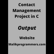 Contact Management Project In C