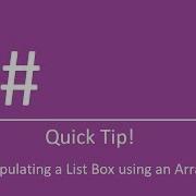 Populating A List Box Using An Array
