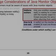 Java Monitor Object Usage Considerations