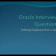 Oracle SQL Interview Questions Delete Duplicate Records