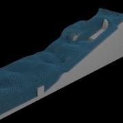 60 FPS Full HD Particle Fluid Simulation 150 000 Particles Waterslide Blender 1