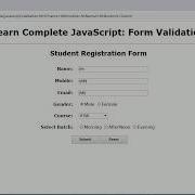 JavaScript Form Validation In Hindi Part17