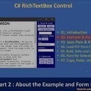 C RichTextBox Control Part 2 About The Example Form Design C Advanced 119